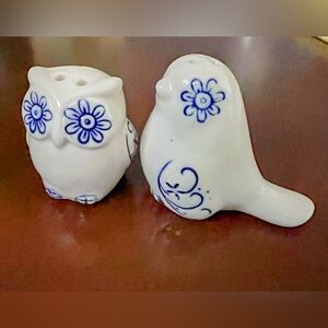 Vintage Owl and Bird Salt and Pepper Shakers